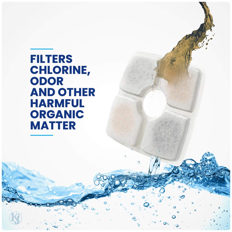 K&J 4 Pack Cat and Dog Pet Water Fountain Filter Replacements, Activated Charcoal, 84oz/2.5L, Universal for Veken, Parner, Pandola and More - Image 4